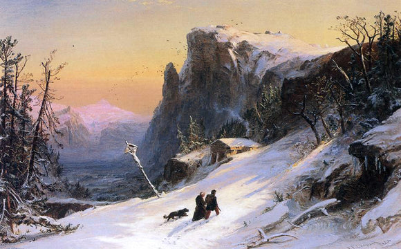  Jasper Francis Cropsey Winter in Switzerland - Canvas Art Print