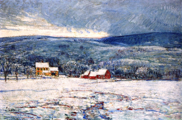  Frederick Childe Hassam Winter in the Connecticut Hills - Canvas Art Print