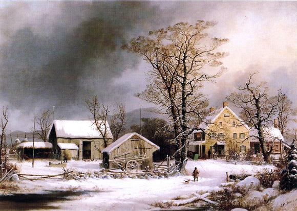  George Henry Durrie Winter in the Country, A Cold Morning - Canvas Art Print