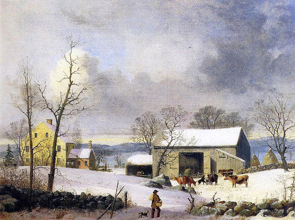  George Henry Durrie A Winter in the Country, Farmyard - Canvas Art Print