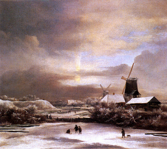  Jacob Van Ruisdael Winter Landscape - Canvas Art Print