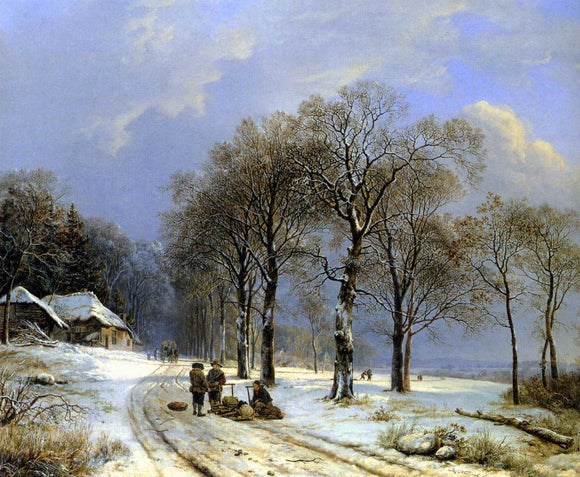  Barend Cornelis Koekkoek Winter Landscape - Canvas Art Print