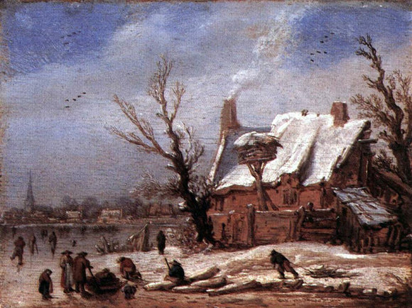  Esaias Van de Velde Winter Landscape - Canvas Art Print