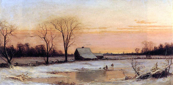  Alfred Thompson Bricher Winter Landscape - Canvas Art Print