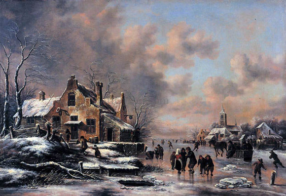  Klaes Molenaer Winter Landscape - Canvas Art Print