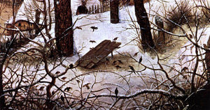  The Elder Pieter Bruegel Winter Landscape with Skaters and a Bird Trap (detail) - Canvas Art Print