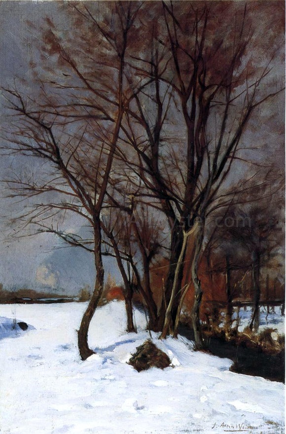  Julian Alden Weir Winter Landscape with Stream - Canvas Art Print