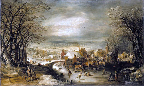  Joos De Momper Winter Landscape with the Flight into Egypt - Canvas Art Print
