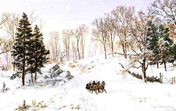  Jasper Francis Cropsey Winter on Rivensdale Road, Hastings-on-Hudson, New York - Canvas Art Print