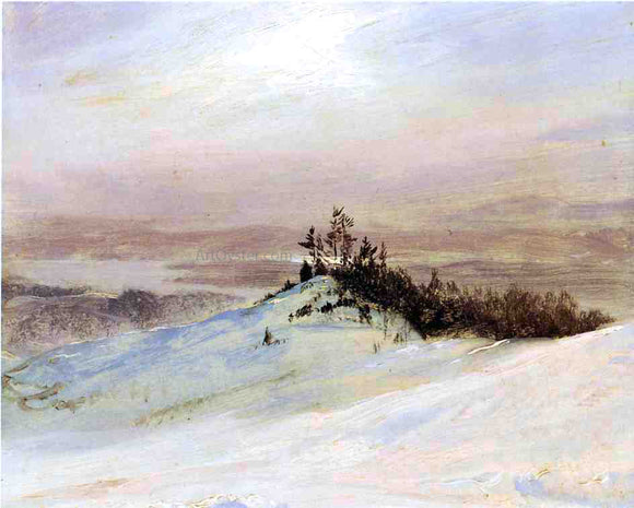  Frederic Edwin Church Winter on the Hudson River Near Catskill, New York - Canvas Art Print