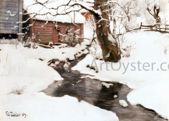  Fritz Thaulow Winter on the Isle of Stord - Canvas Art Print
