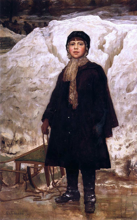  Eastman Johnson Winter, Portrait of a Child - Canvas Art Print
