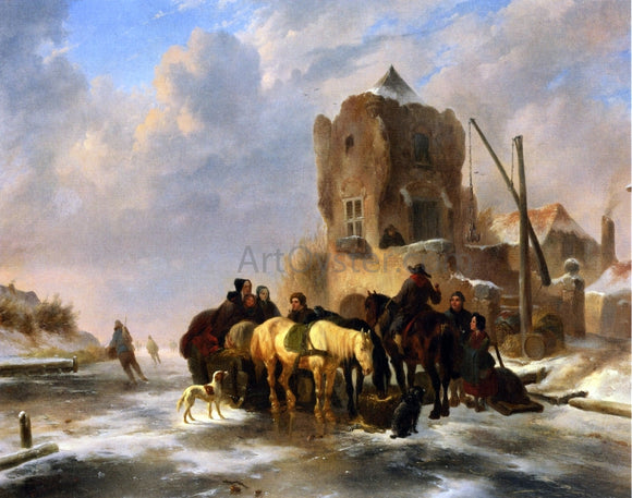  Wouterus Verschuur Winter Scene - Canvas Art Print