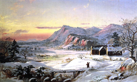  Jasper Francis Cropsey Winter Scene, North Conway, New Hampshire - Canvas Art Print