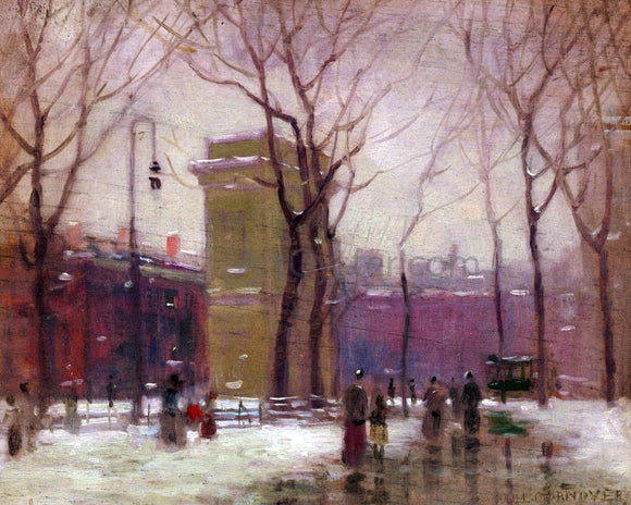  Paul Cornoyer Winter, Washington Square - Canvas Art Print