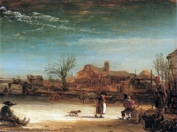  Rembrandt Van Rijn Winter-Landscape - Canvas Art Print