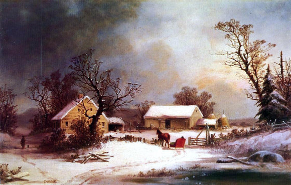  George Henry Durrie Winter-time on the Farm - Canvas Art Print
