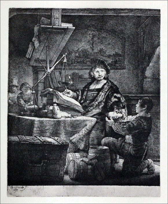 Rembrandt Van Rijn Wittenboogaert, 'The Gold Weigher' - Canvas Art Print