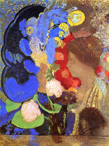  Odilon Redon Woman among the Flowers - Canvas Art Print