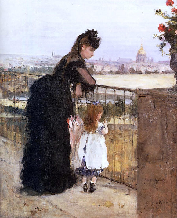  Berthe Morisot Woman and Child on a Balcony - Canvas Art Print