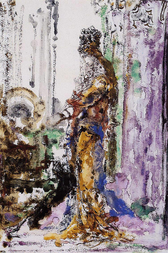  Gustave Moreau Woman and Panther (also known as Salome and the Panther) - Canvas Art Print