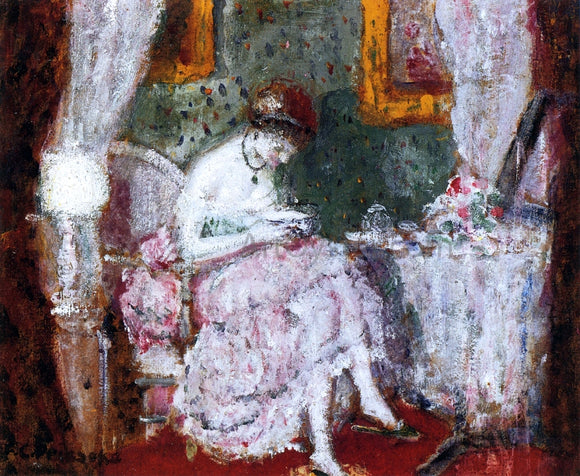  Frederick Carl Frieseke A Woman at a Dressing Table - Canvas Art Print