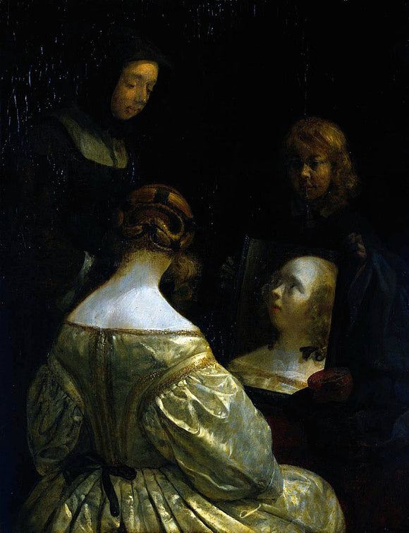  Gerard Ter Borch Woman at a Mirror - Canvas Art Print