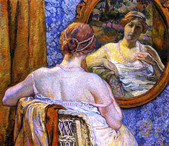  Theo Van Rysselberghe A Woman at a Mirror - Canvas Art Print