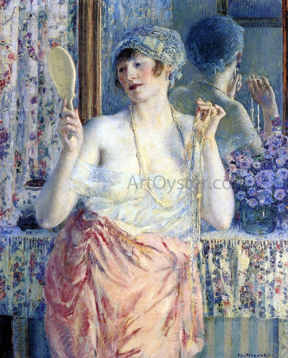  Frederick Carl Frieseke A Woman before a Mirror - Canvas Art Print