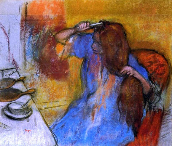 Edgar Degas A Woman Brushing Her Hair - Canvas Art Print