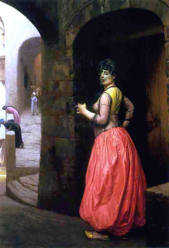  Jean-Leon Gerome Woman from Cairo, Smoking a Cigarette - Canvas Art Print