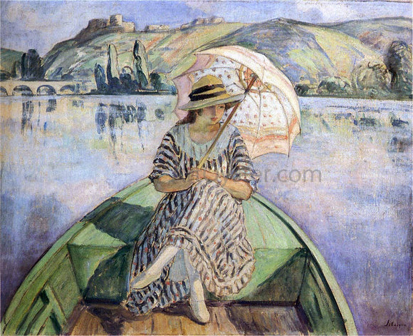  Henri Lebasque Woman in a Boat with an Umbrella - Canvas Art Print