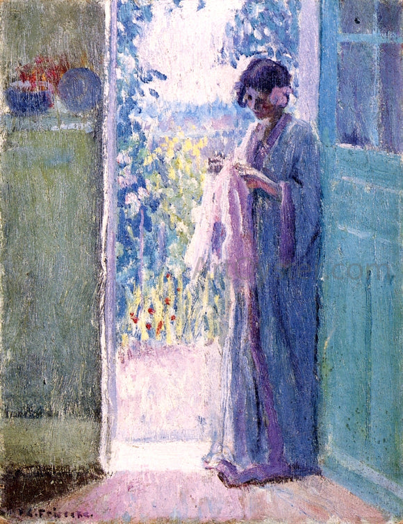  Frederick Carl Frieseke A Woman in a Doorway - Canvas Art Print