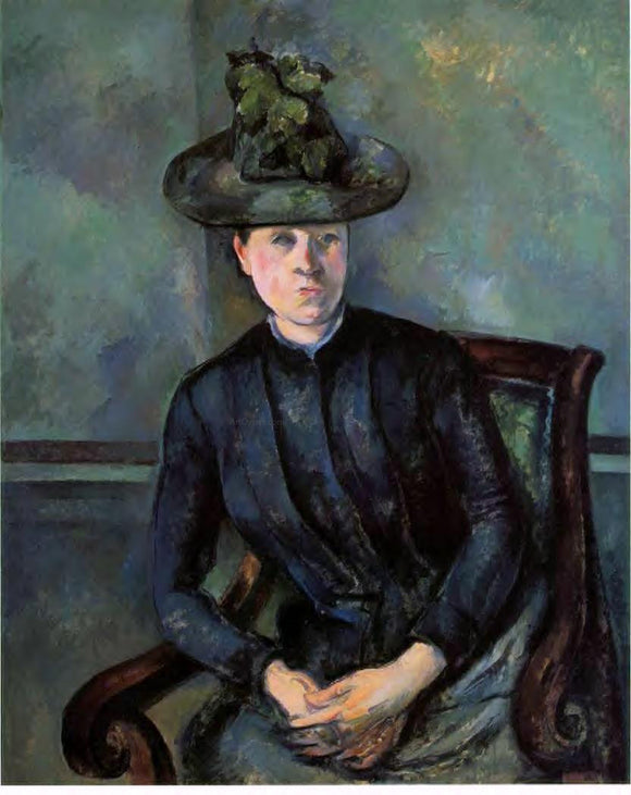  Paul Cezanne Woman in a Green Hat (also known as Madame Cezanne) - Canvas Art Print