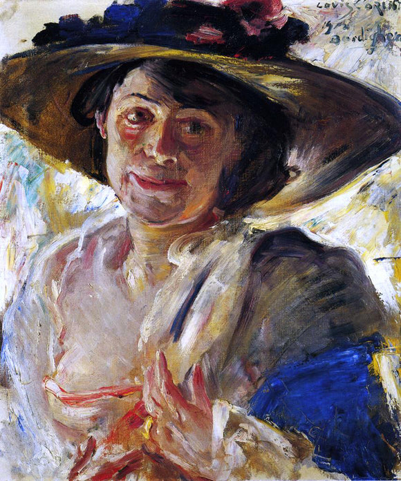  Lovis Corinth Woman in a Hat with Roses - Canvas Art Print