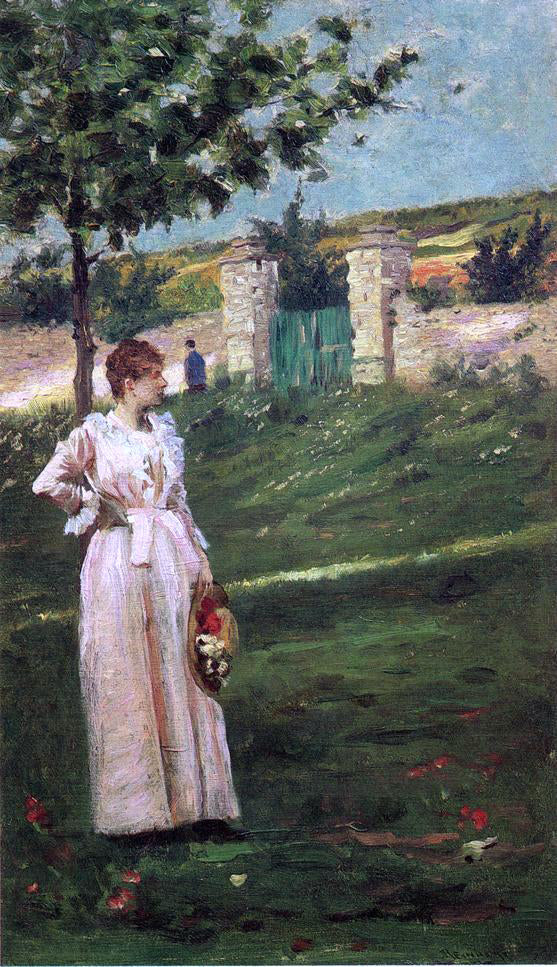  Charles Stanley Reinhart Woman in a Landscape - Canvas Art Print
