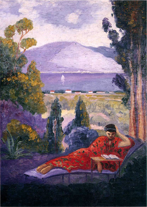 Henri Lebasque Woman in a Mediterranean landscape - Canvas Art Print