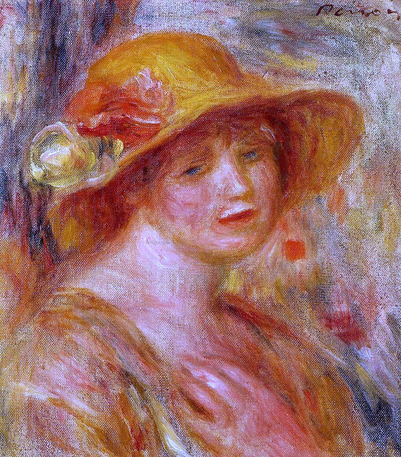  Pierre Auguste Renoir Woman in a Straw Hat - Canvas Art Print
