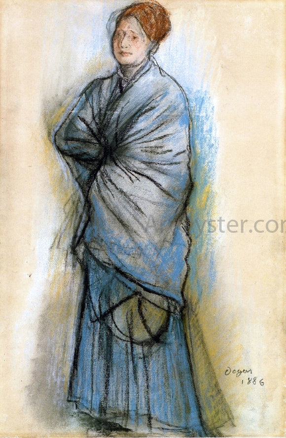  Edgar Degas Woman in Blue (also known as Portrait of Mlle. Helene Rouart) - Canvas Art Print