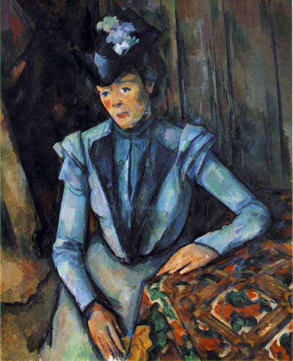  Paul Cezanne Woman in Blue - Canvas Art Print