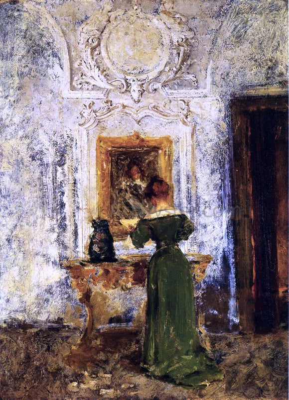  William Merritt Chase Woman in Green (also known as Lady in Green) - Canvas Art Print