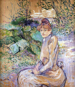  Henri De Toulouse-Lautrec Woman in Monsieur Forest's Garden - Canvas Art Print