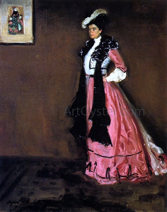  Alfred Henry Maurer Woman in Pink: Portrait of Roselle Fitzpatrick - Canvas Art Print