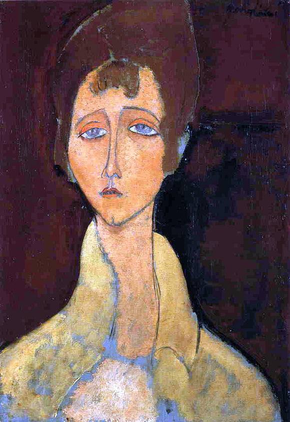  Amedeo Modigliani Woman in White Coat - Canvas Art Print