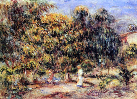  Pierre Auguste Renoir Woman in White in the Garden at Colettes - Canvas Art Print