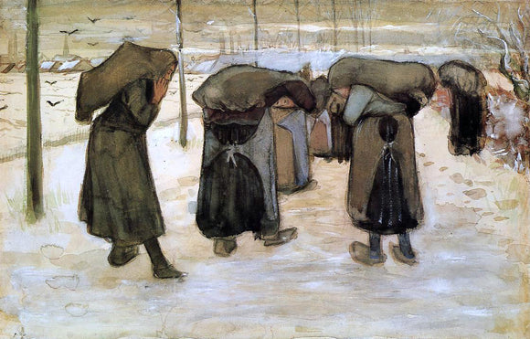  Vincent Van Gogh Woman Miners Carrying Coal - Canvas Art Print