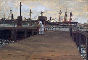  William Merritt Chase Woman on a Dock - Canvas Art Print