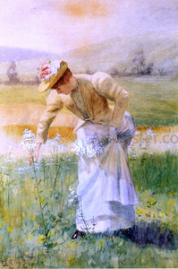  De Scott Evans Woman Picking Flowers - Canvas Art Print