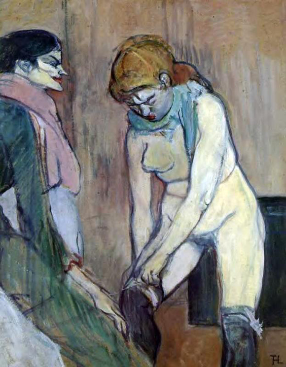  Henri De Toulouse-Lautrec Woman Pulling up Her Stockings - Canvas Art Print