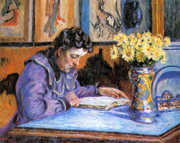  Armand Guillaumin Woman Reading - Canvas Art Print